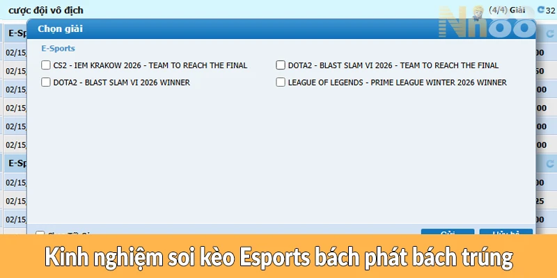 Kinh nghiệm soi kèo Esports hiệu quả hơn